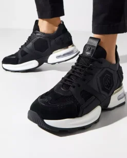 Skórzane czarne sneakersy Runner