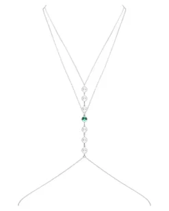 Srebrny łańcuszek na ciało Green Heart Energy