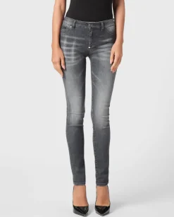 Szare jeansy skinny