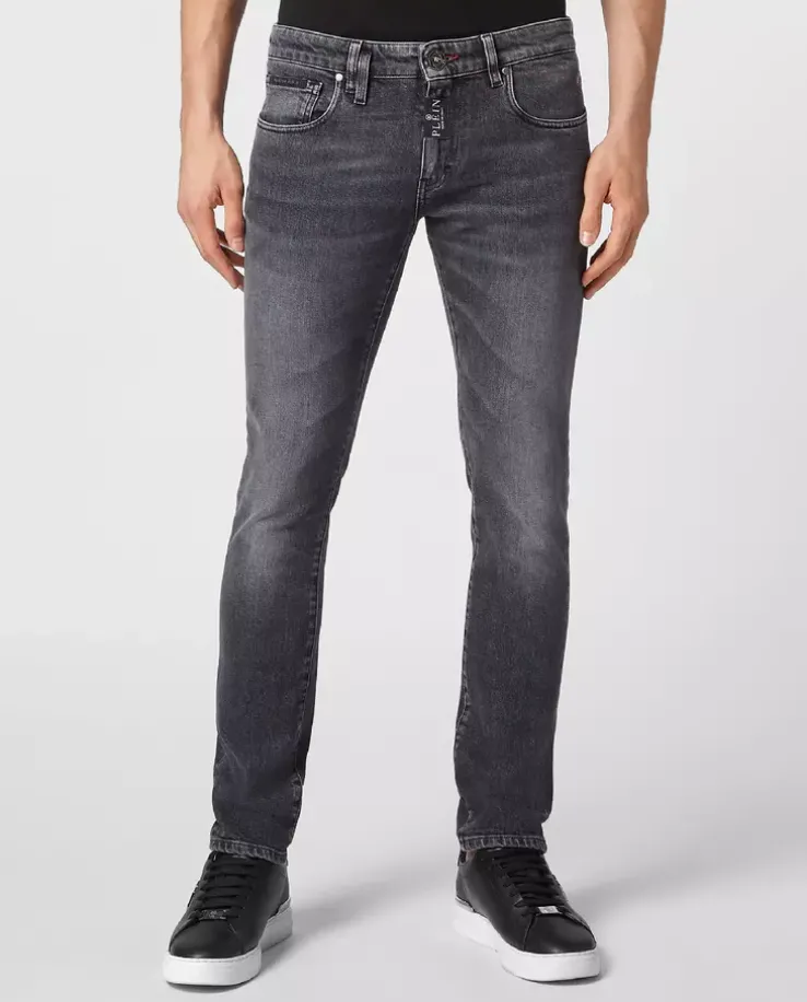Szare jeansy Super Fit
