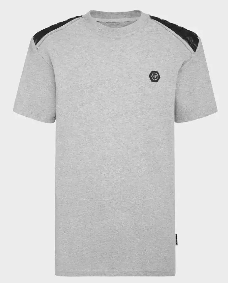 Szary bawełniany t-shirt z logo Gothic