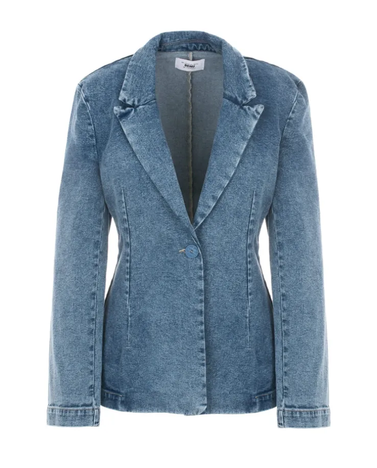 Taliowana marynarka z denimu