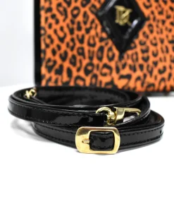Torebka z printem Orange Panther Velour