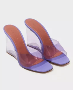 Transparentne klapki na koturnie Lupita Lilac
