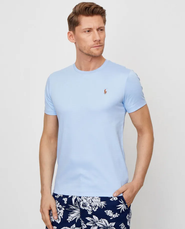 T-shirt Custom Slim Fit niebieski