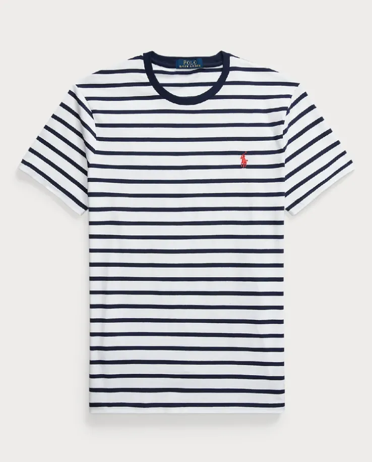 T-shirt w paski Custom Slim Fit