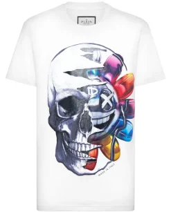 T-shirt z kolorowym motywem czaszki