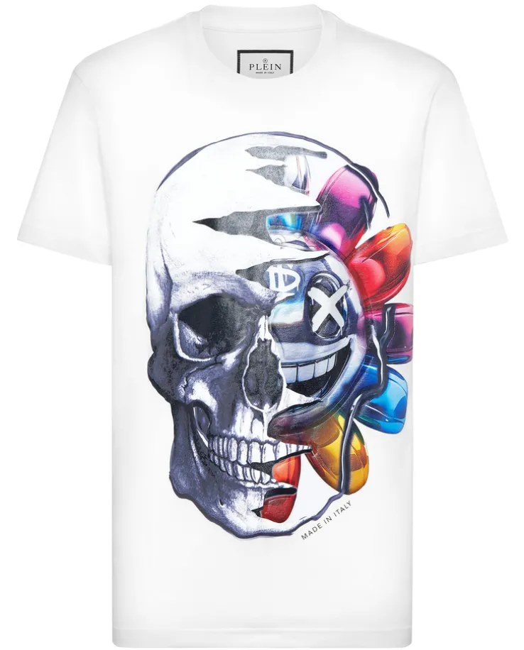 T-shirt z kolorowym motywem czaszki