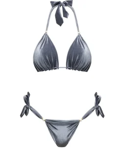 Welurowe bikini Grey Velvet