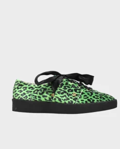 Welurowe sneakersy Green Panther