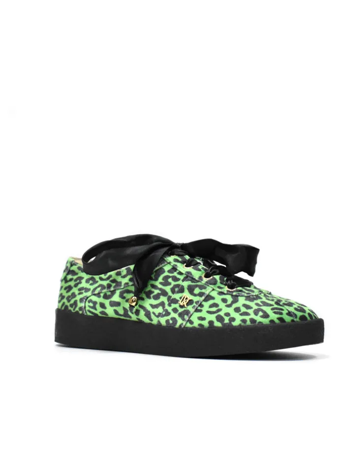 Welurowe sneakersy Green Panther