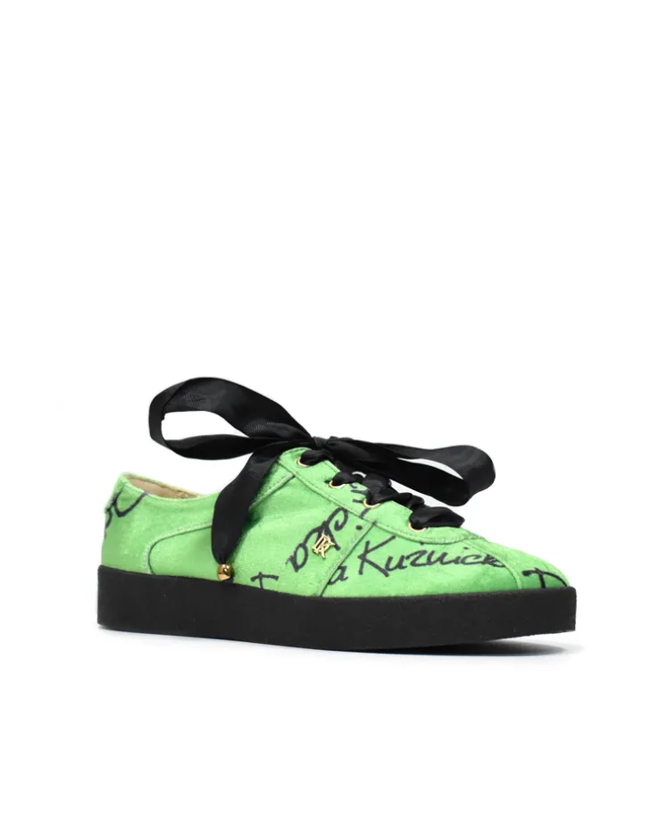 Welurowe sneakersy Green Signatures