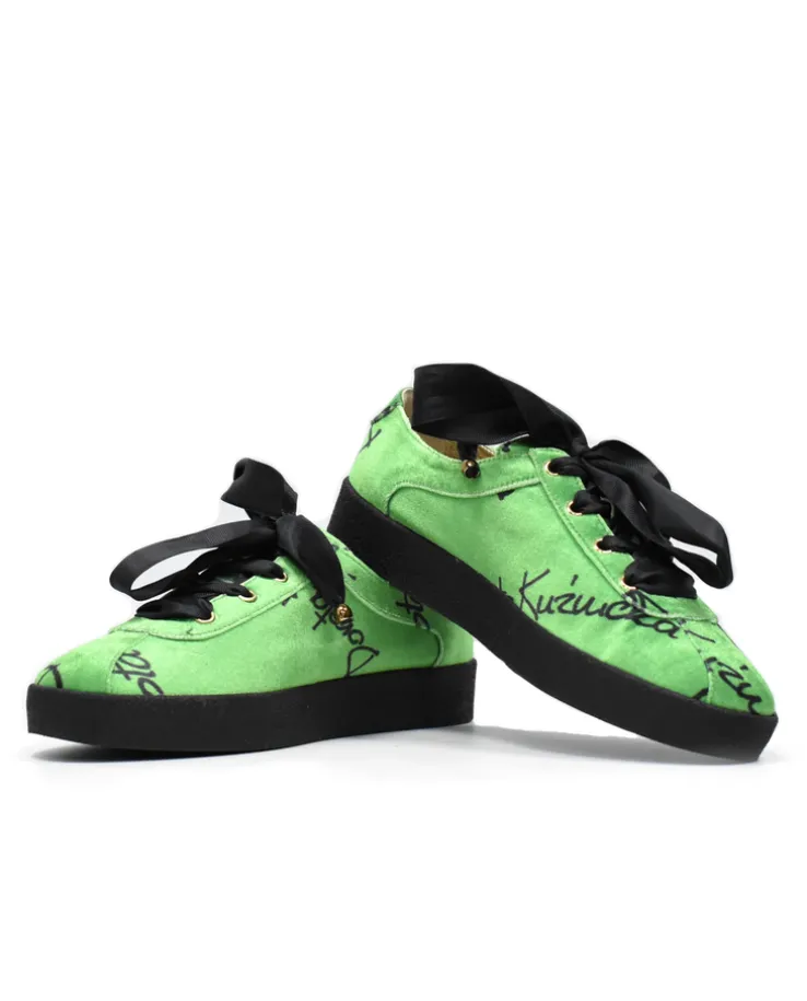 Welurowe sneakersy Green Signatures