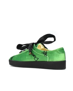 Welurowe sneakersy Green Signatures