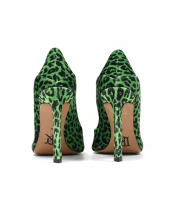 Welurowe szpilki Green Panther