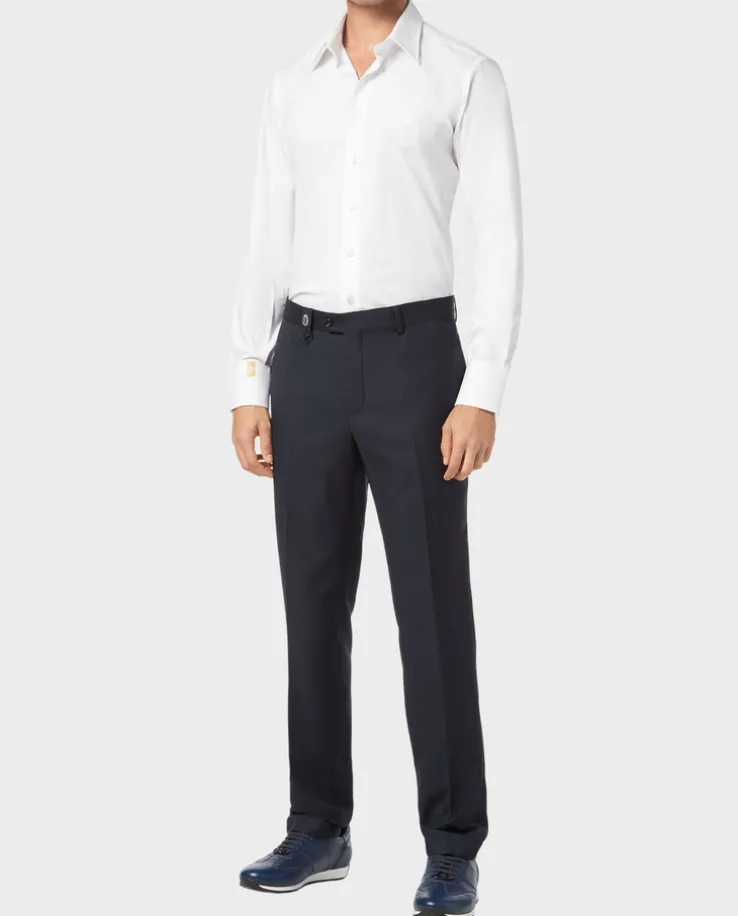 Wełniane spodnie chinos fit