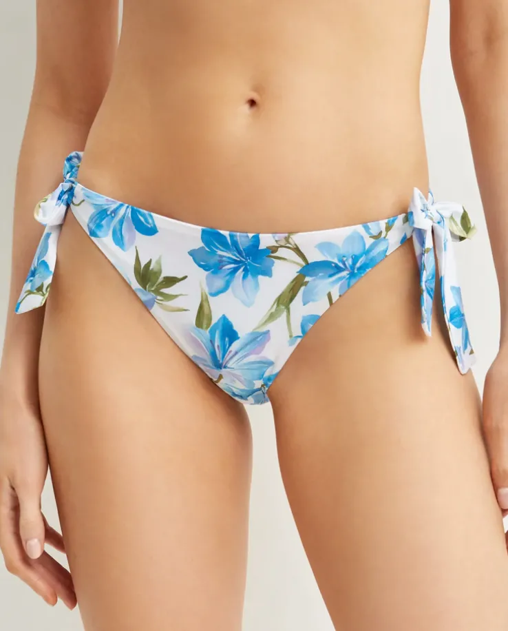 Wiązany dół od bikini z kwiatowym printem
