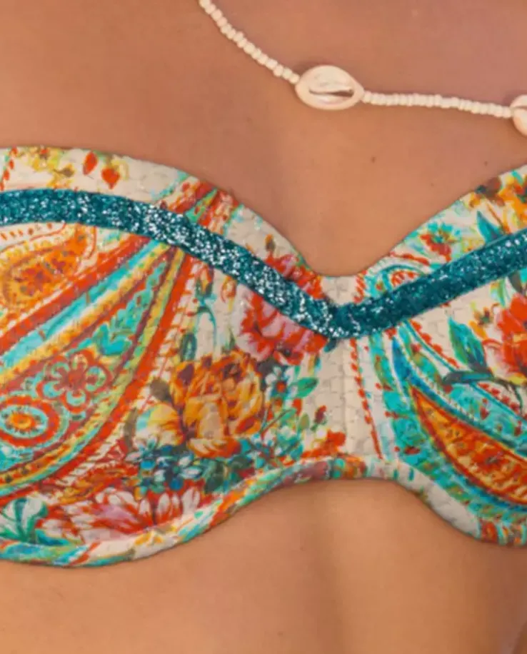 Wzorzysty top od bikini Usai