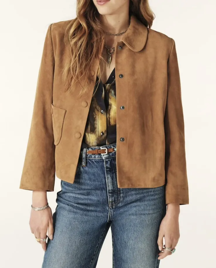 Zamszowa brązowa kurtka Milas