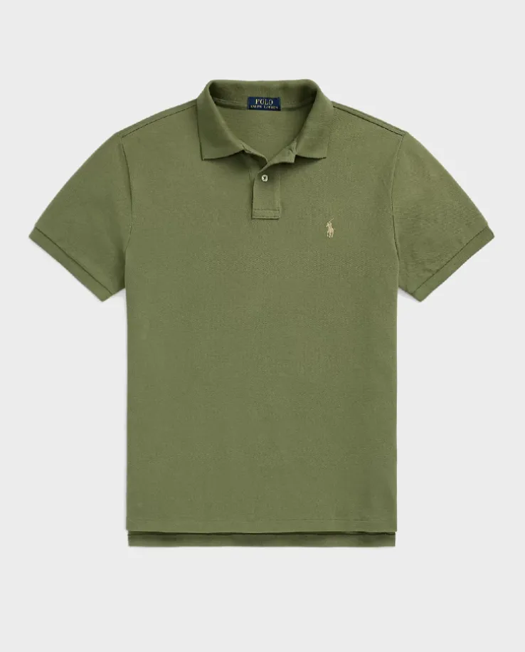 Zielona koszulka polo z logo Classic Fit