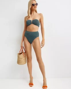 Zielony top od bikini bandeau Blake