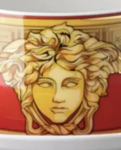 Złoto-czerwona filiżanka do herbaty Medusa Golden Coin