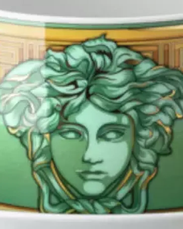 Złoto-zielona filiżanka do herbaty Medusa Green Coin
